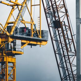 construction crane at high heights