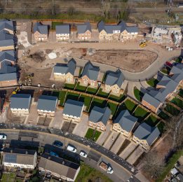 birds eye view of a large residential area
